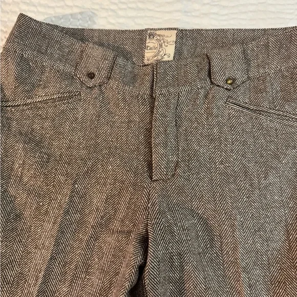 Tulle Brown Herringbone Pants - Picture 5 of 14